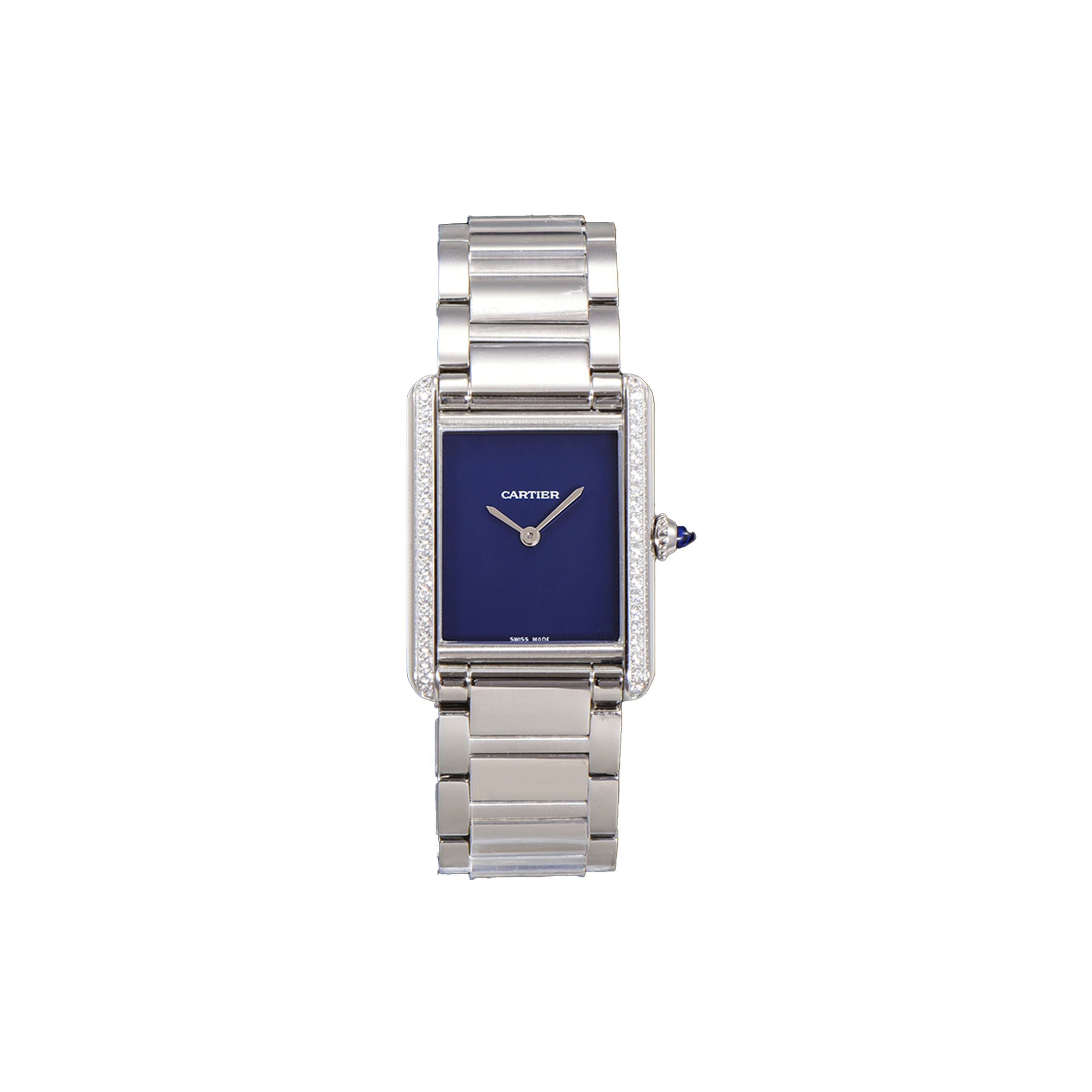 CARTIER TANK MUST LM NAVY DIAL WATCH WSTA0055